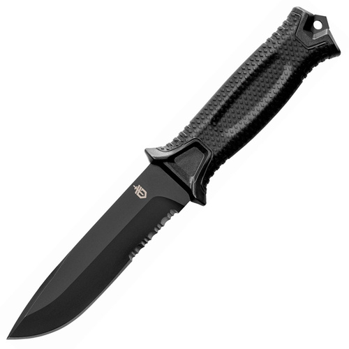 Gerber Strongarm Black Fixed Blade Knife | 420HC Steel, Full Tang, G1060