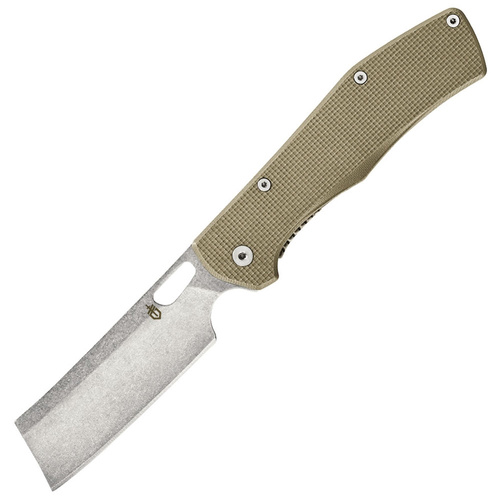 Gerber Flatiron Framelock Folding Knife | G10 Handle, Cleaver Blade, Stonewash Finish, G3476