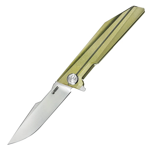Kubey Satin Folding Knife (Gold Titanium)