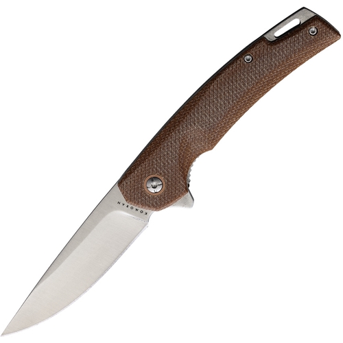 Komoran 038 Linerlock Folding Pocket Knife | Brown Linen Handle KO038