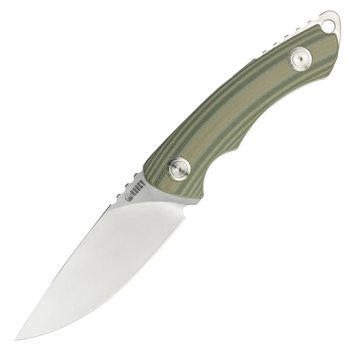 Kubey Bushy Fixed Blade Knife (Brown / Olive G10)