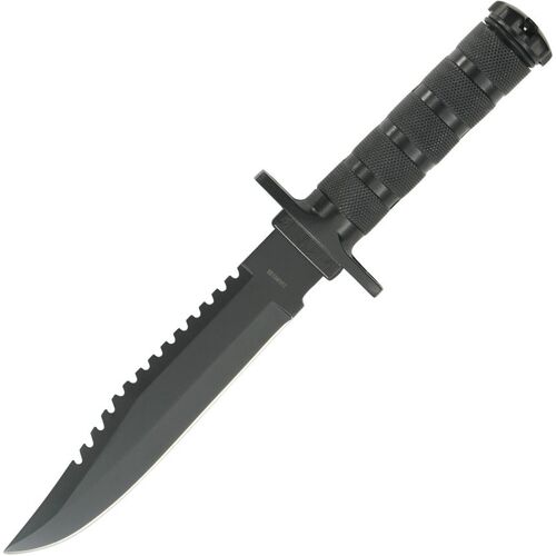 Avenger Retro Style Survival Knife Black | Hollow Handle w/ Survival Kit M3543
