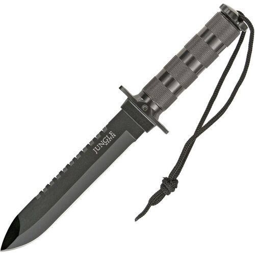 Jungle Master Survival Knife Black | Hollow Handle w/ Survival Kit M3631