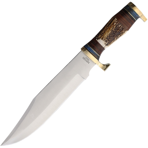 Marbles Stag Handle Bowie 10" Stainless Blade | Brown Leather Belt Sheath MR589