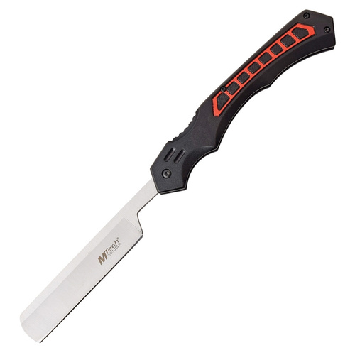 MTech Folding Razor Blade Knife | Satin Finish, Black and Red Aluminium Handle, MT1007RD