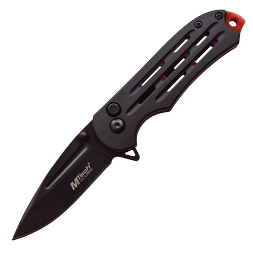 MTech Redback Button Lock Folding Knife - Red