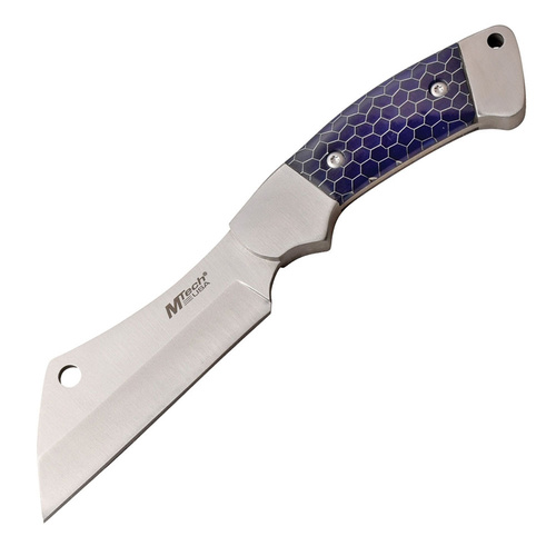 MTech 2082 Blue Fixed Blade Knife | 4" Cleaver Blade, Satin Finish, MT2082BL