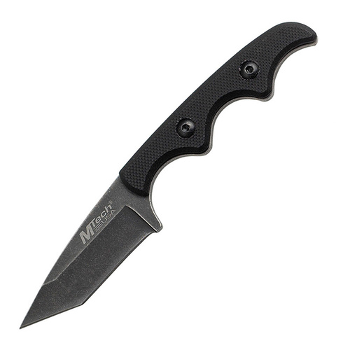 MTech New Precision Tactical Neck Knife | 5" Overall, Black, G10 Handle, MT673