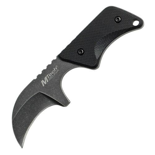 MTech Undercover Claw Neck Knife | Black, Stonewash FInish, 4" Overall, MT674