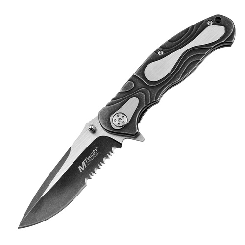 MTech Framelock Serrated Folding Knife | 3.5" Blade, 7Cr17MoV Stainless Steel, MT986S