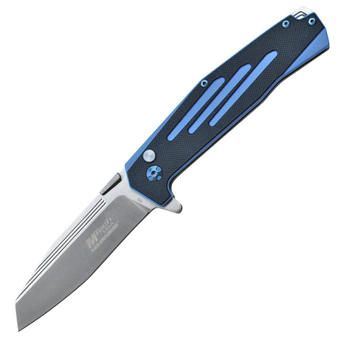 MTech Electric Button Lock Folding Knife - Black / Blue