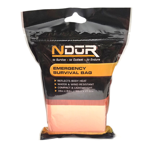 Ndur Emergency Survival Bag | Full Sized, Saves 90% Body Heat, Water Resistant, ND61435