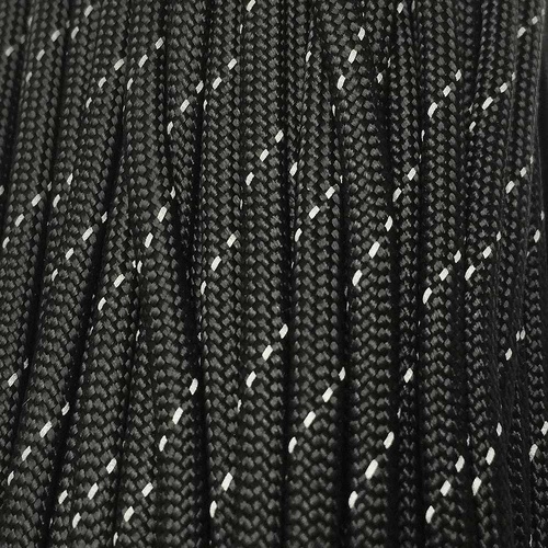 Paracord 100ft Reflective Trace Black