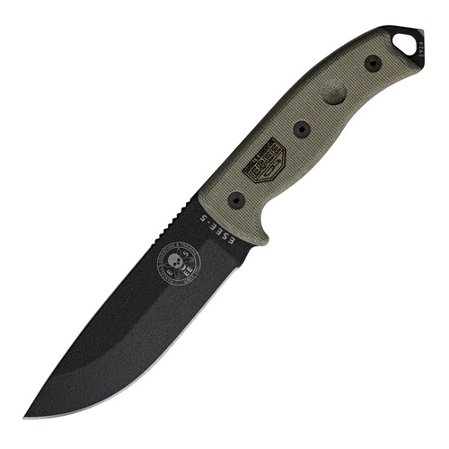 Esee 5 Fixed Blade Knife | Black, 11" Overall, 1095 Carbon Steel, RC5PBK