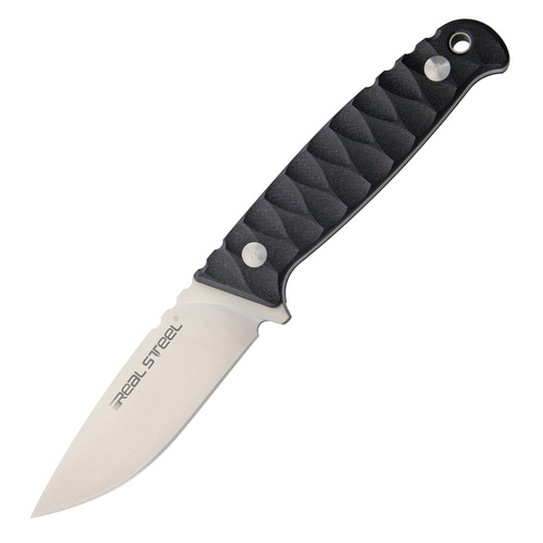 Real Steel Observer Satin Fixed Blade Knife | Black, G10 Handle, 440C Stainless Steel, RS3731