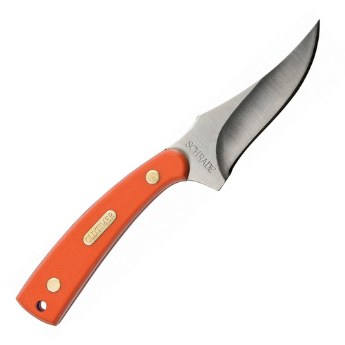 Schrade Old Timer Sharpfinger Orange Skinning Knife | 7" Overall, Satin Finish, Clip Point Blade