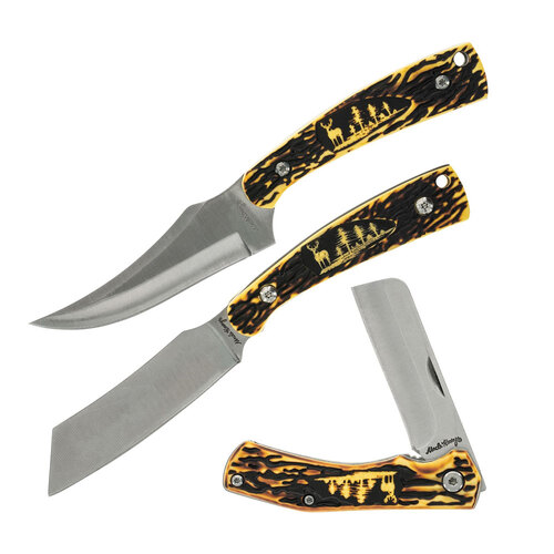 Uncle Henry Whitetail 3 Piece Hunting Knife Gift Set SCHP1157963