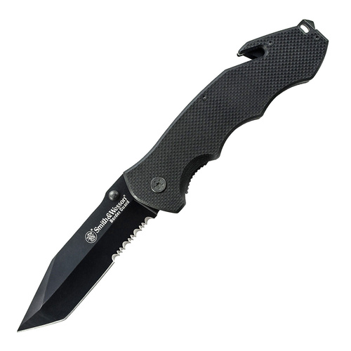 Smith & Wesson Border Guard II Folding Knife | Tanto Partially Serrated, 7Cr17MoV Stainless Steel, SWBG6TSCP