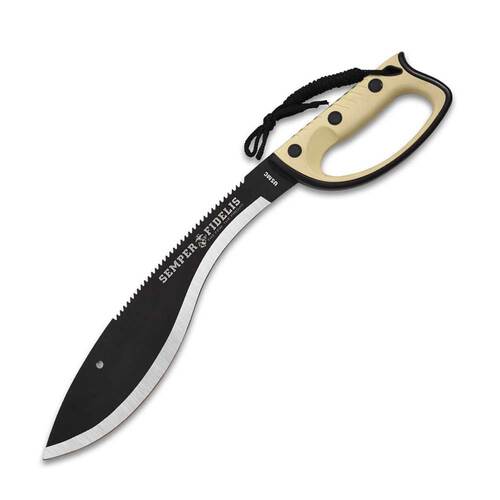 United Cutlery USMC Sawback Kukri Survival Knife | Sawback, D Guard Handle UC3469