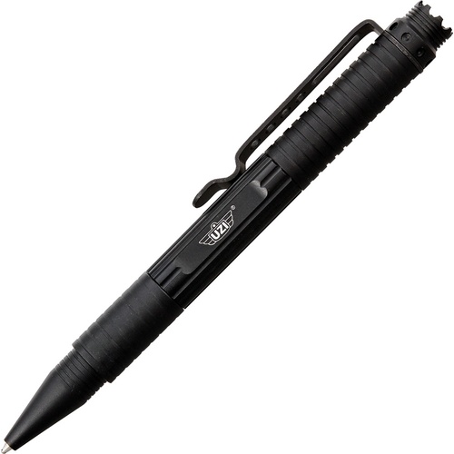 Uzi TP1 Black Tactical Pen | 6.25" Overall, DNA Catcher and Glass Breaker Crown, UZITP1BK