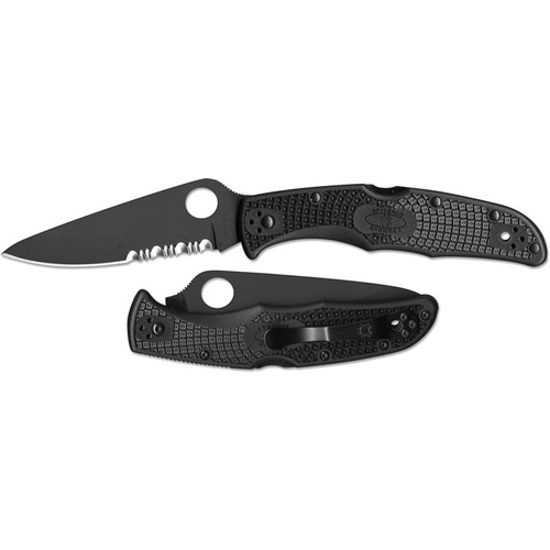 Spyderco Endura 4 Lightweight Black Folding Knife | 8.75" Overall, VG10 Stainless Steel, YSC10PSBBK