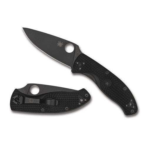 Spyderco Tenacious Black Handle Plain Black Blade