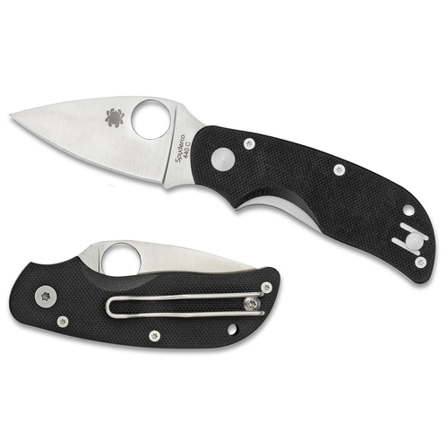 Spyderco Cat G-10 Black Folding Knife - Plain Blade YSC129GP