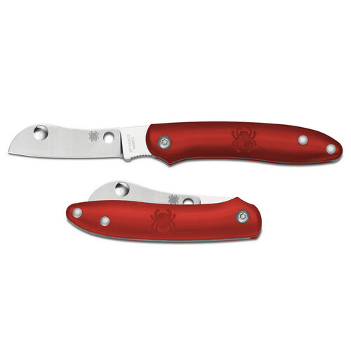 Spyderco Roadie Lightweight Folding Knife | Red, Plain Blade, YSC189PRD