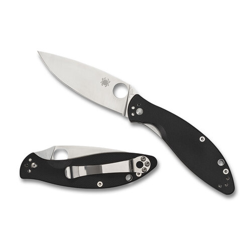Spyderco Astute Black Handle Plain Blade