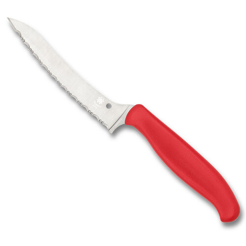 Spyderco Z-Cut Kitchen Knife Red Pointed Fully Serrated