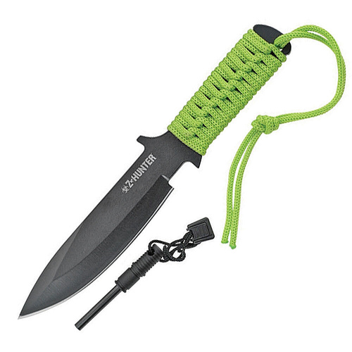 Z-Hunter Fixed Blade Survival Knife and Firestarter Combo | 9" Overall, Full Tang, ZB005